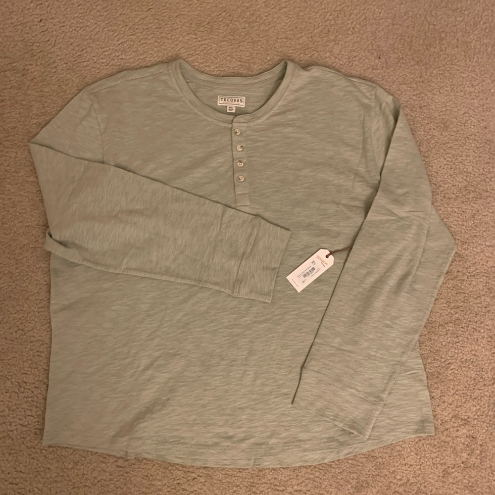 Tecovas Men's Crewneck Shirt in Light Gray